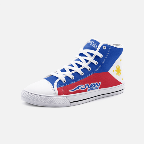 JVAN Countries - Philippines Unisex High Top Canvas Shoes